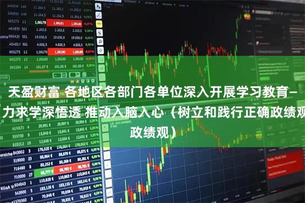 天盈财富 各地区各部门各单位深入开展学习教育—— 力求学深悟透 推动入脑入心（树立和践行正确政绩观）